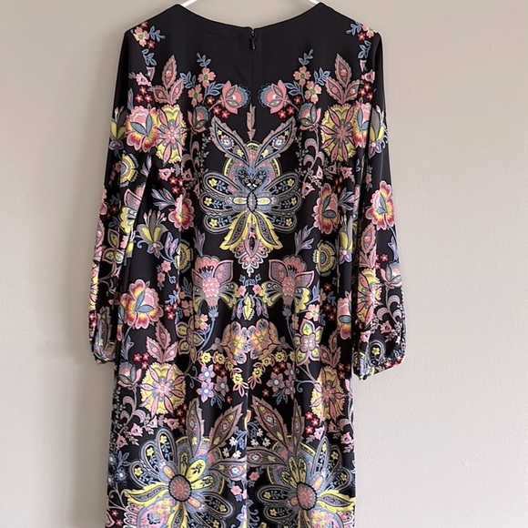 Loft Navy Blue Bold Medallion Paisley Floral Shift Dress - Picture 7 of 8